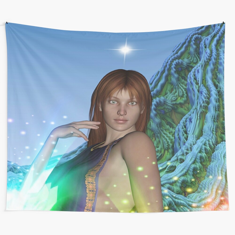 Magical light tapestry featuring a fantasy, abstract, and colorful design