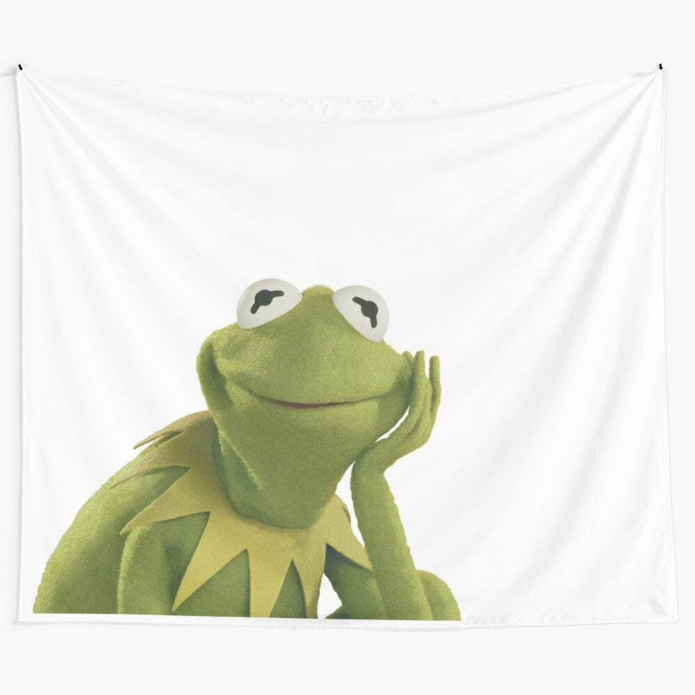 Kermit the Frog inspired tapestry with muppets and sesame street elements