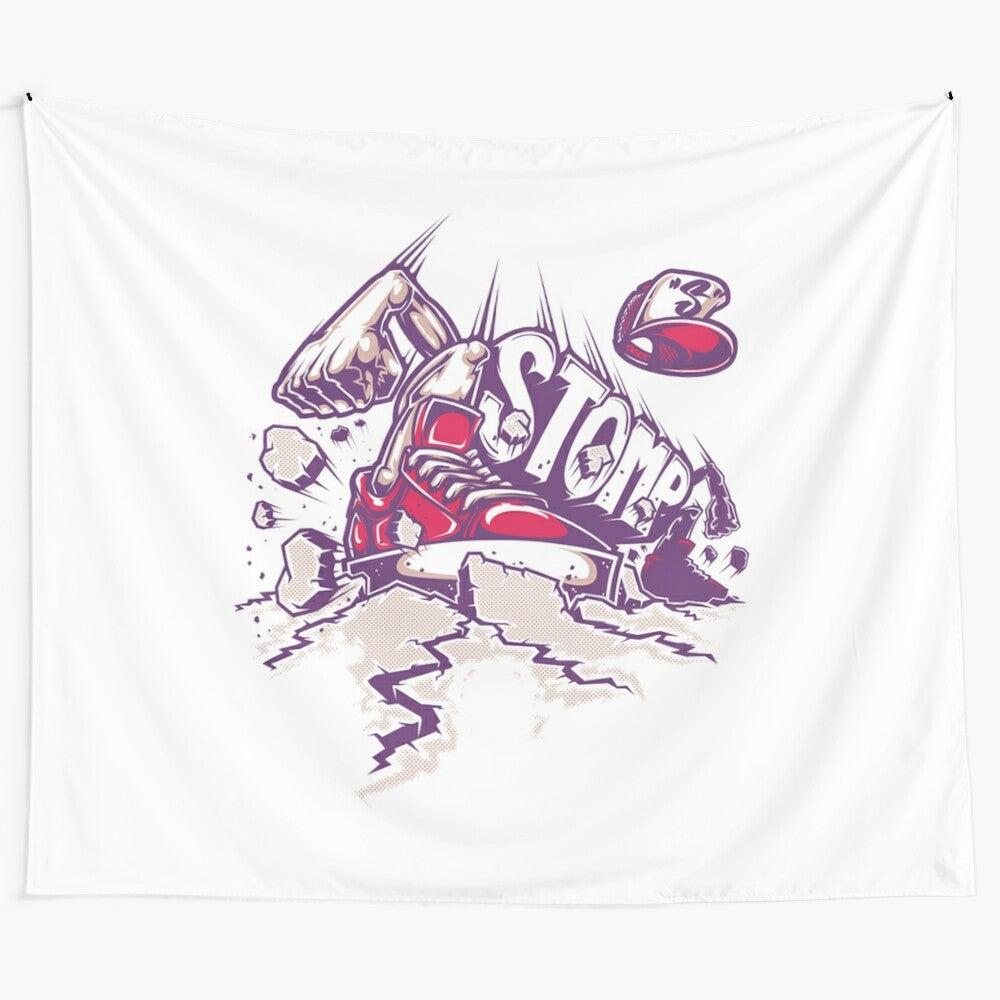 Stomp Tapestry - Vintage Inspired Graphic Design Wall Hanging