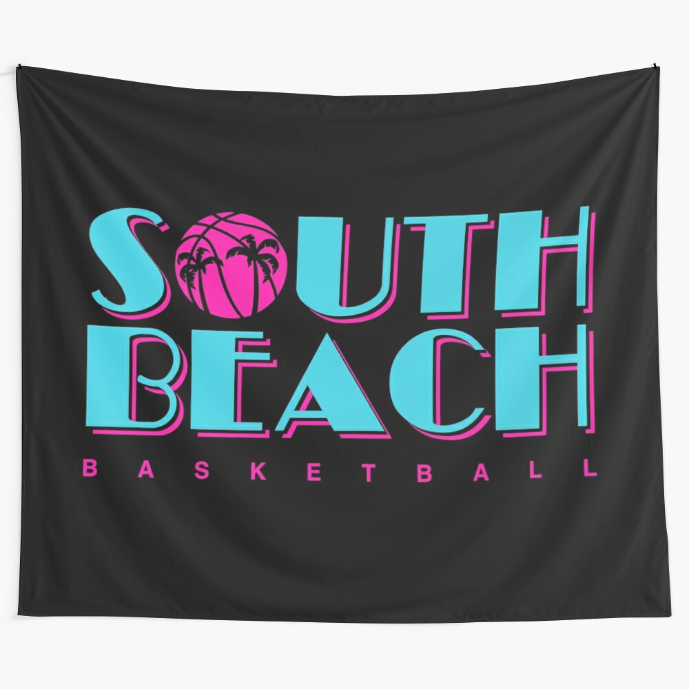 South Beach Basketball Themed Tapestry Wall Hanging