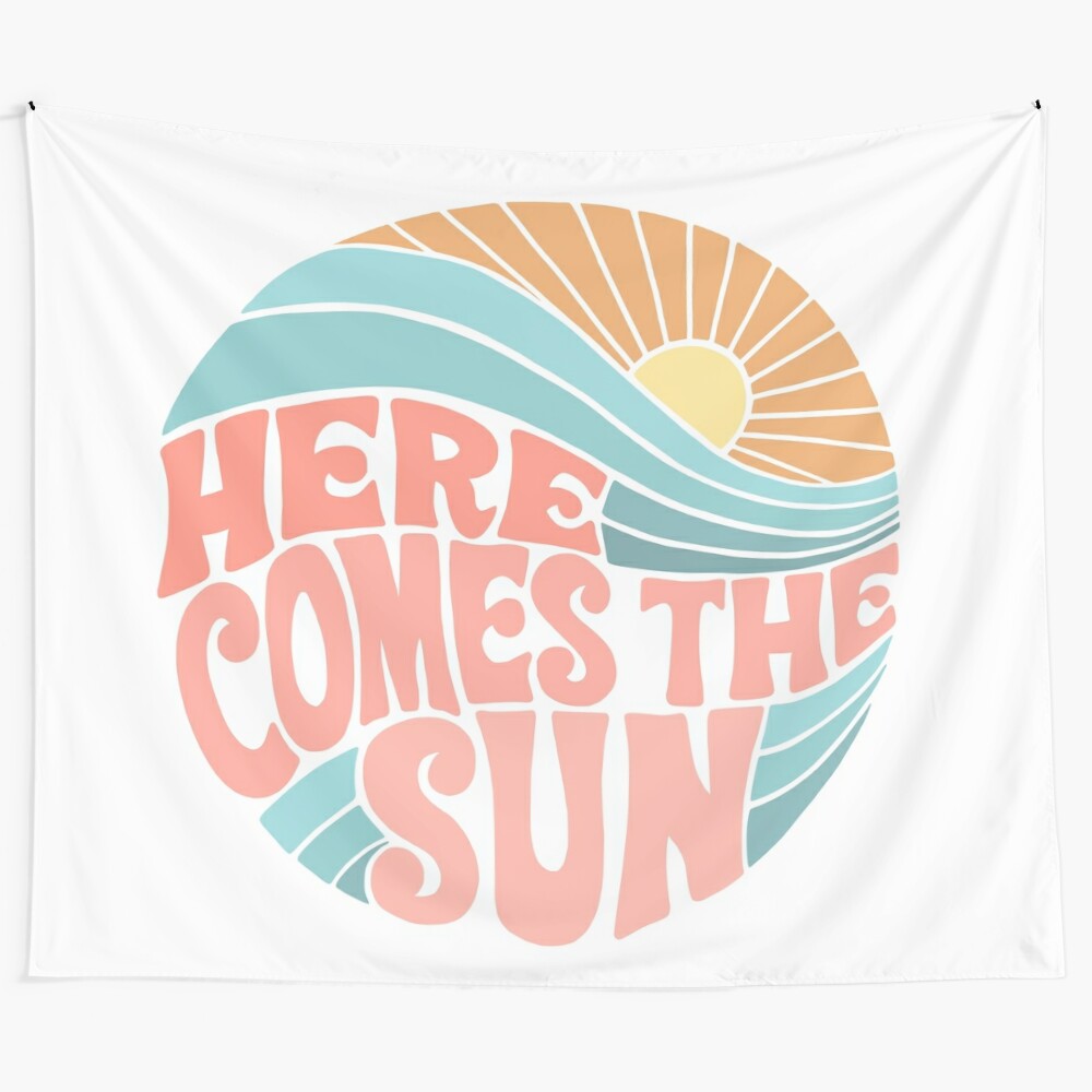 Colorful psychedelic sun tapestry