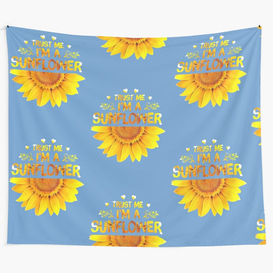 Sunflower tapestry featuring a vibrant, cheerful sunflower design