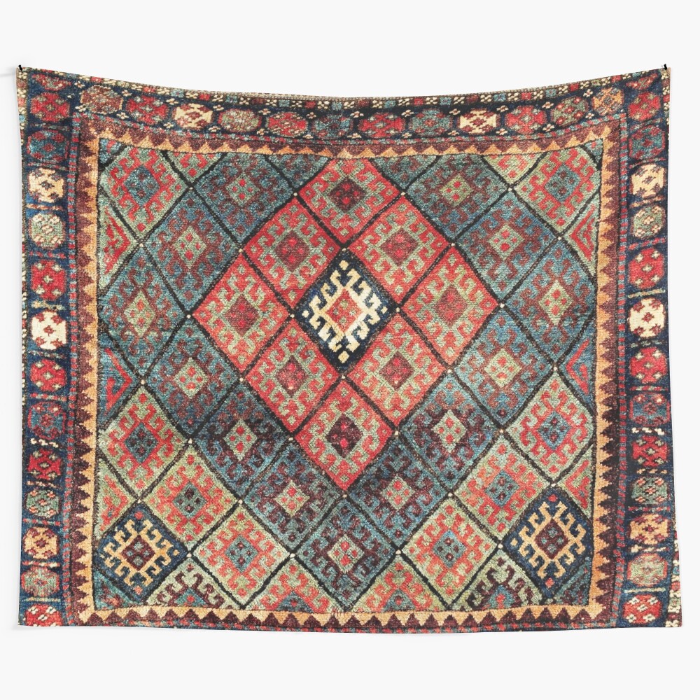 Jaff West Persian Bag Face Print Tapestry with Geometric and Ethnic Patterns