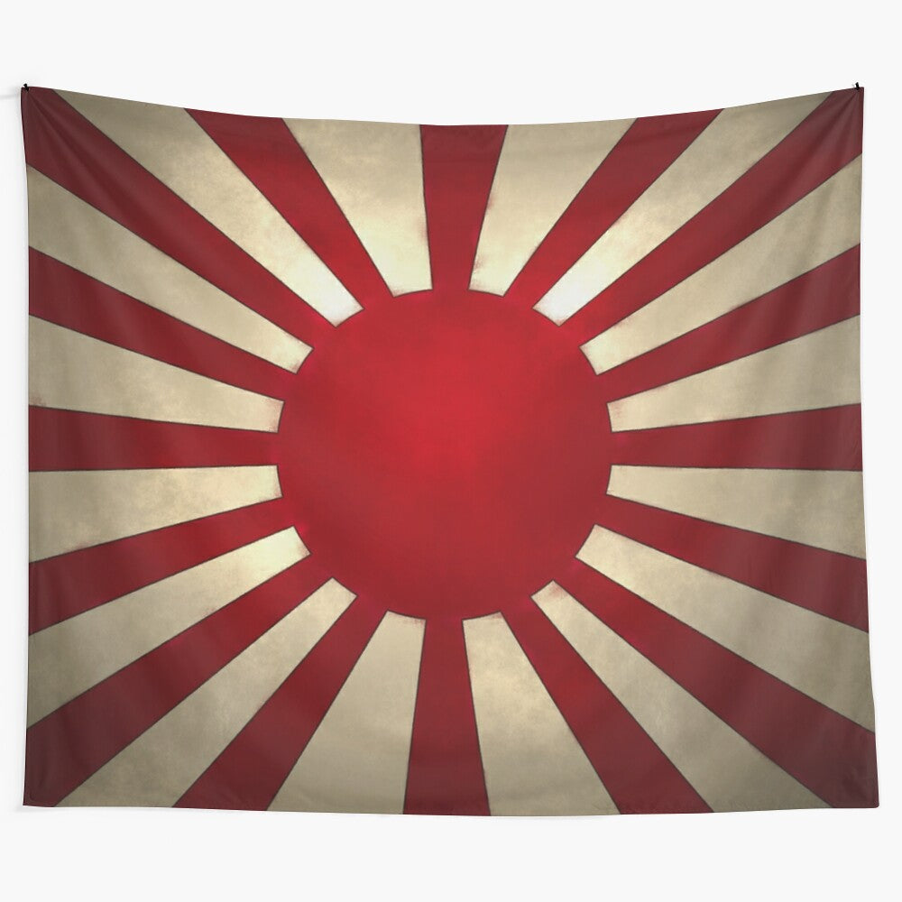 Weathered Imperial Japan Rising Sun Flag Tapestry