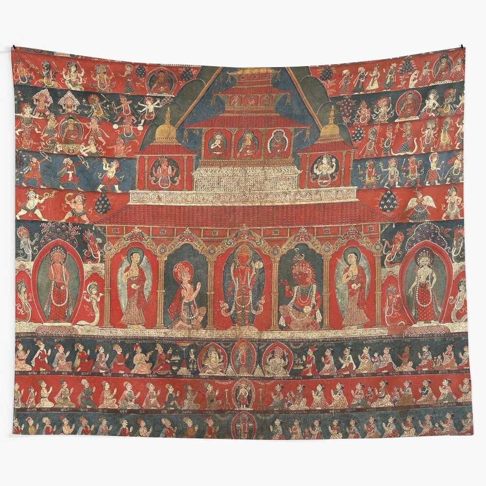 Mandala 132 Tapestry - Rato Macchendranath Temple Nepal 1850