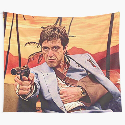 Scarface Tony Montana inspired tapestry featuring Al Pacino as the legendary gangster