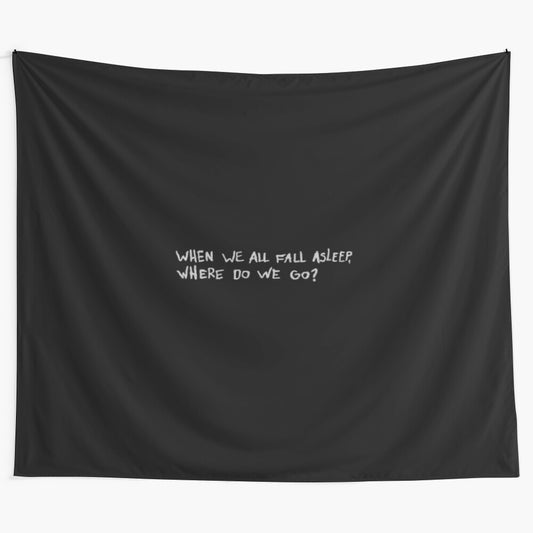 Billie Eilish inspired tapestry featuring the "When We All Fall Asleep, Where Do We Go?" album artwork