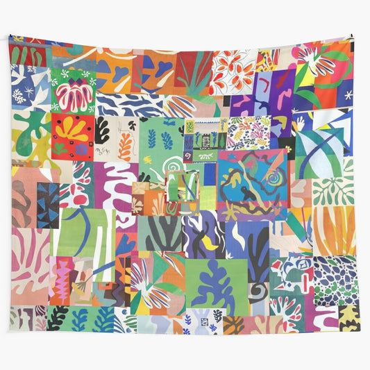 Vibrant Henri Matisse inspired tapestry featuring his iconic cutout art