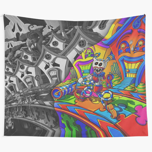 Mystical tapestry featuring a psychedelic, fractal-inspired design