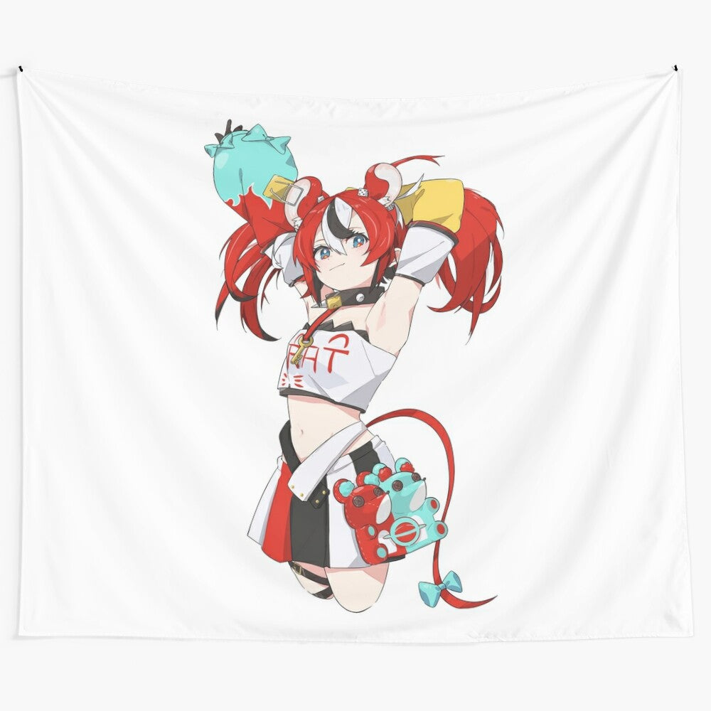 Hololive Hakos Baelz Chibi Style Anime Tapestry