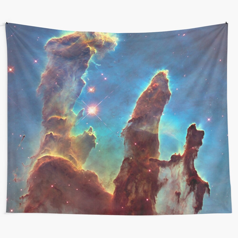 Stunning cosmic tapestry featuring the Pillars of Creation and M16 nebula