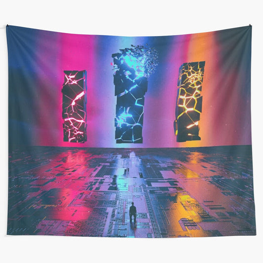 Cosmic FUBAR Tapestry - Vibrant Retro Sci-Fi Inspired Wall Art