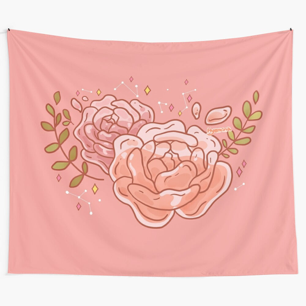 Two clear roses tapestry