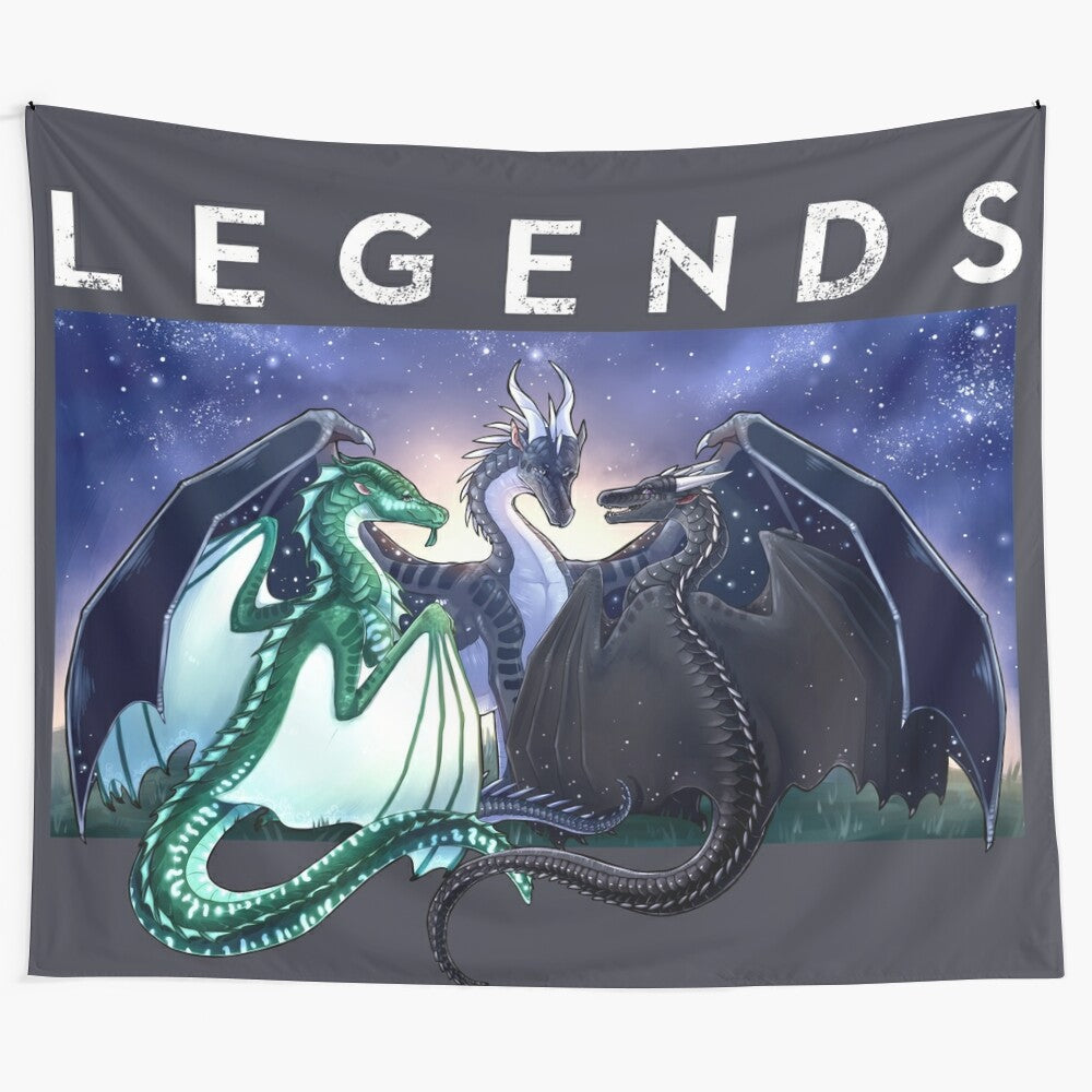 Wings of Fire Inspired Legends Trio Tapestry Art Featuring Fathom, Darkstalker, and Clearsight