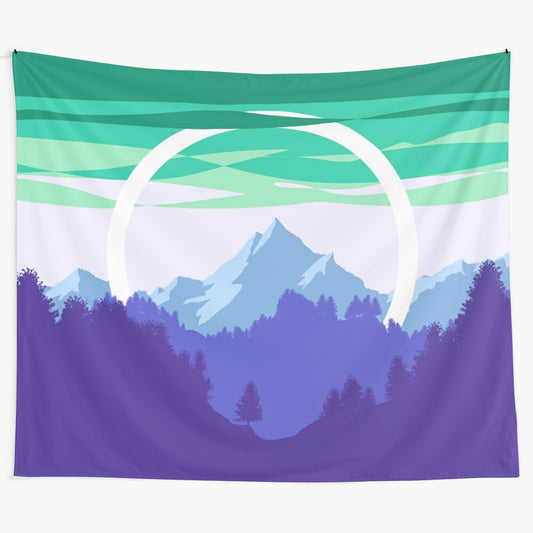 Subtle Pride Landscape Tapestry featuring a nature-inspired LGBTQ+ design