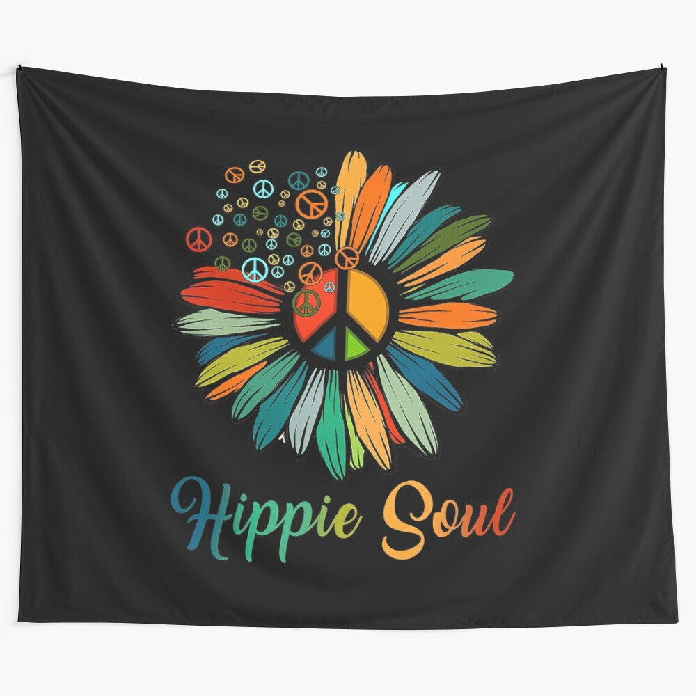 Colorful hippie soul floral tapestry wall hanging