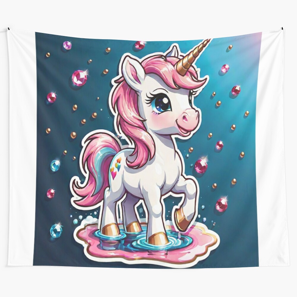 Colorful fantasy unicorn tapestry for home decor