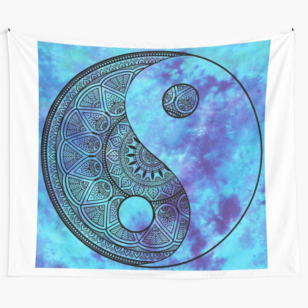 Colorful tie dye mandala tapestry for dorm room and college decor