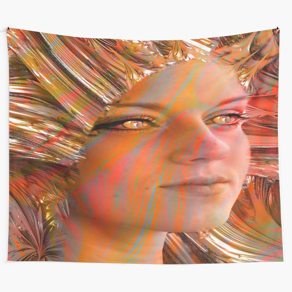 Colorful crystal eyes fantasy tapestry design for home decor