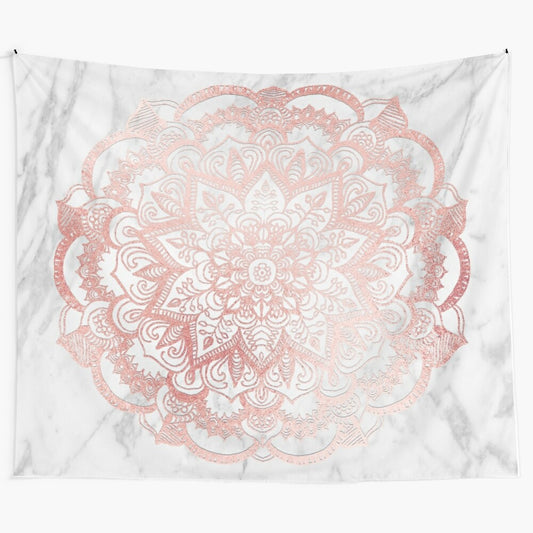 Rose gold mandala star tapestry wall hanging