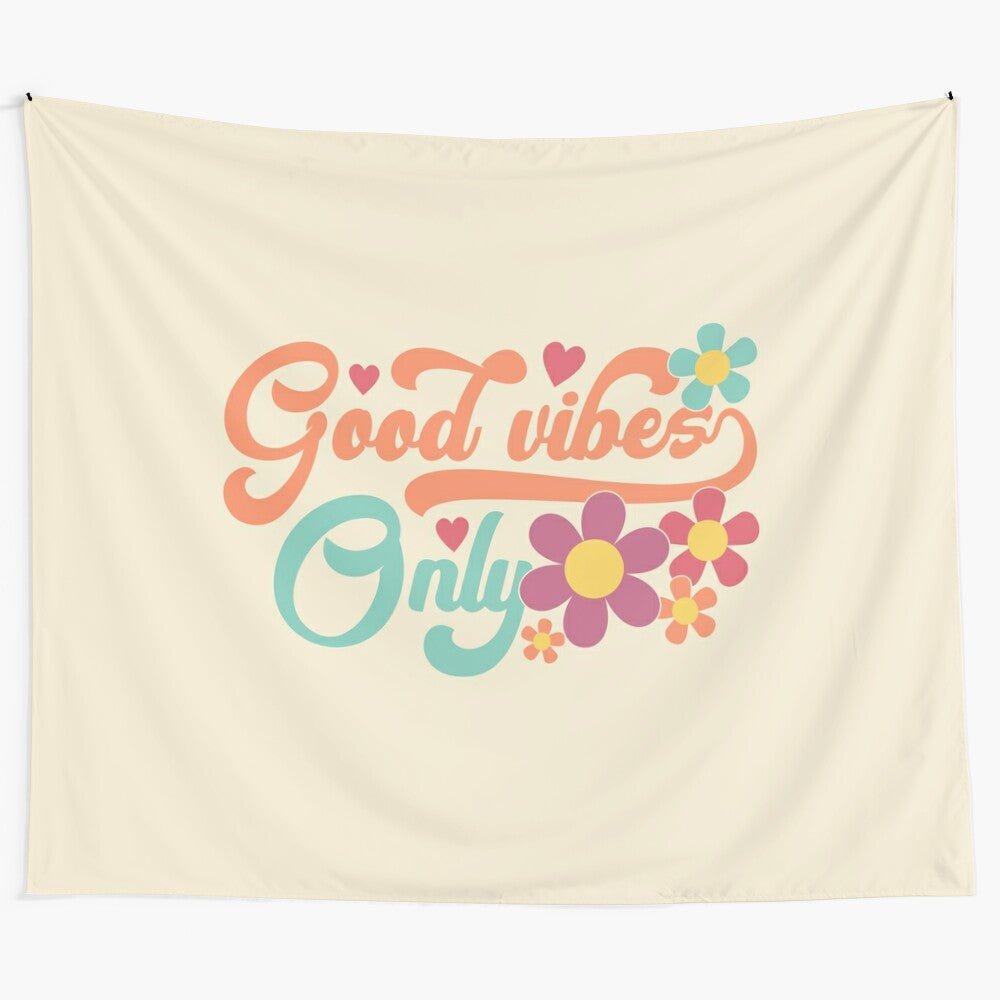 Colorful hippie tapestry with groovy patterns and feel-good vibes