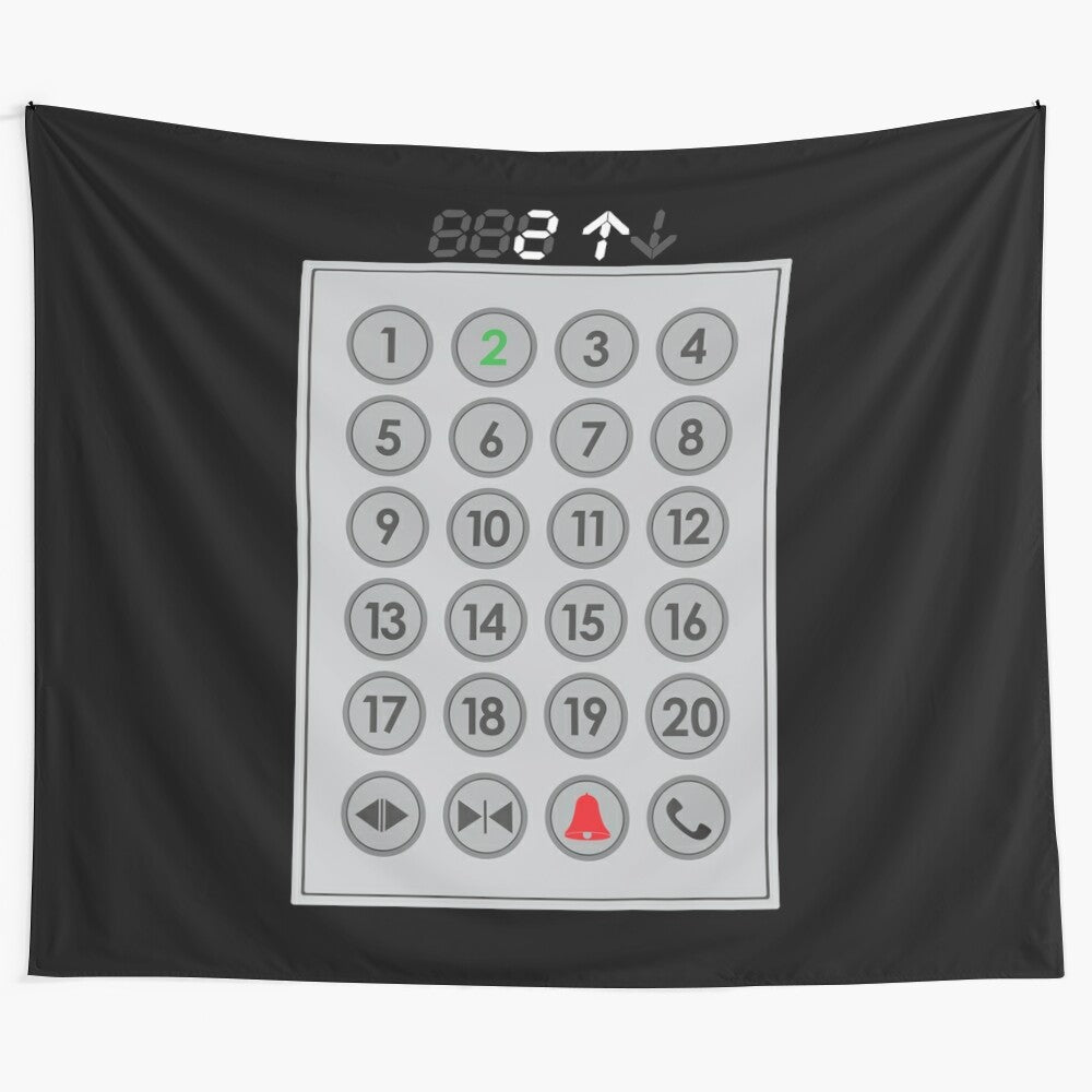 Elevator mechanic inspired number pad tapestry