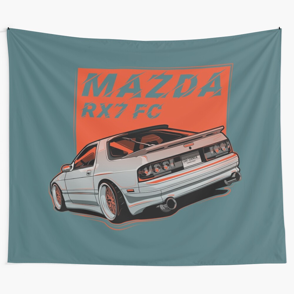 Mazda RX7 FC3S tapestry featuring vector art graphic design