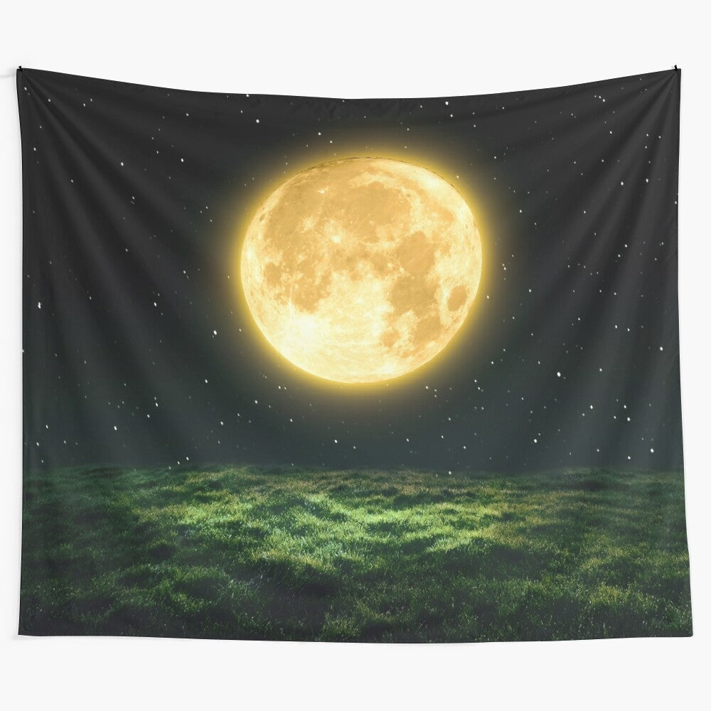 Stunning moon and stars tapestry with a vintage, cosmic design