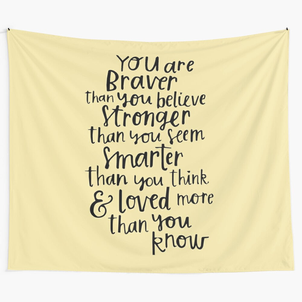 Inspirational wall art featuring the quote "You are braver than you believe" from Winnie the Pooh