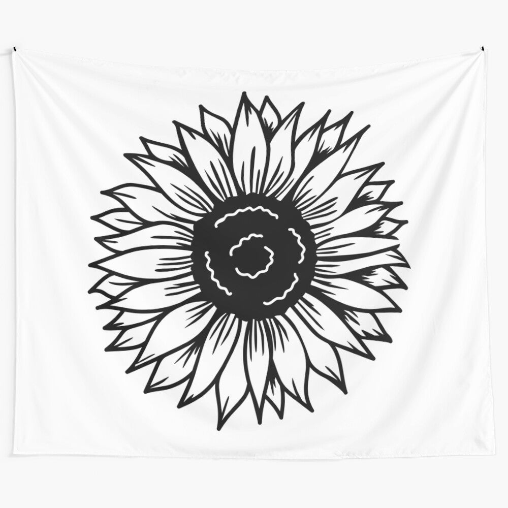 Sunflower tapestry with vibrant yellow flowers and leaves