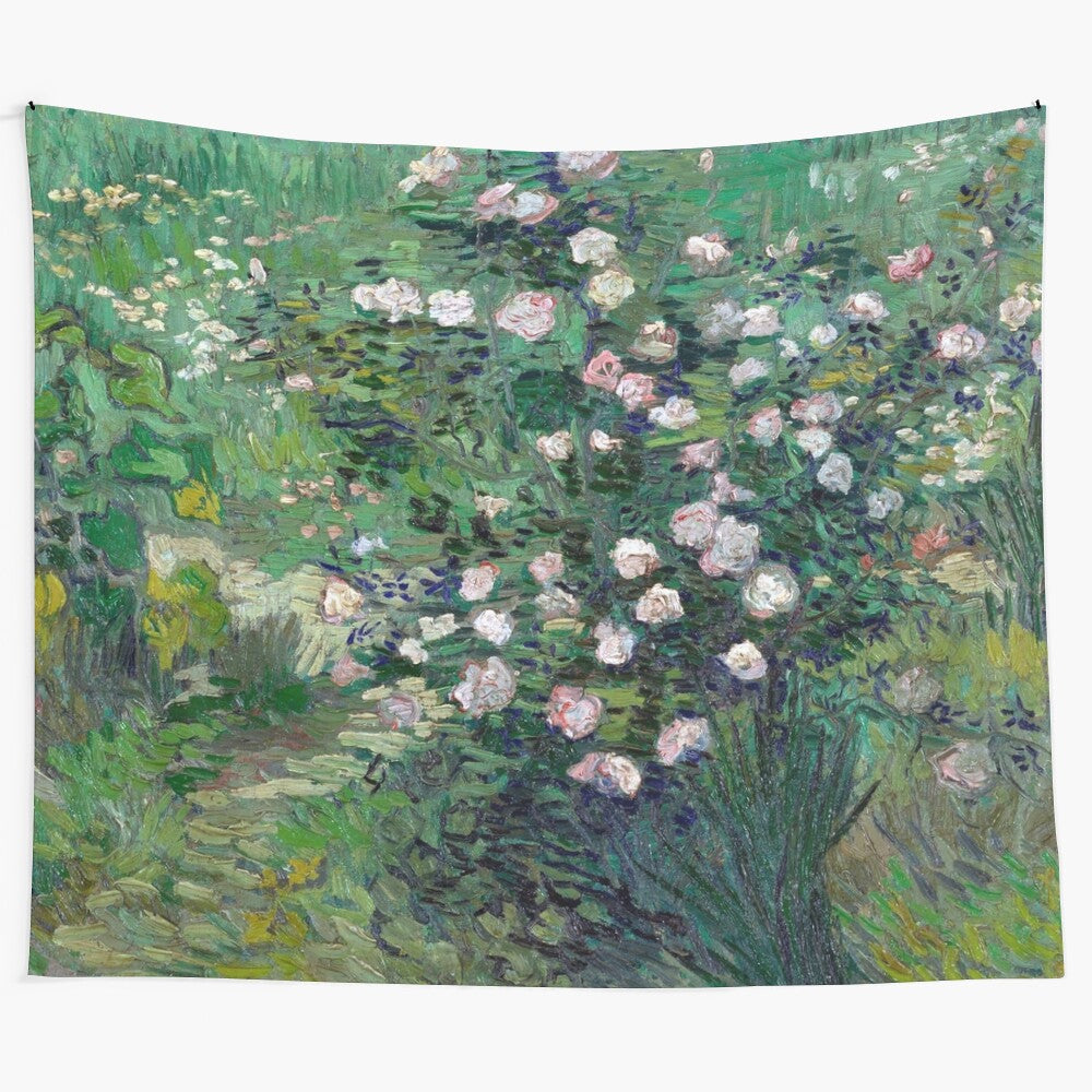 Vintage-style vincent van gogh roses tapestry wall art