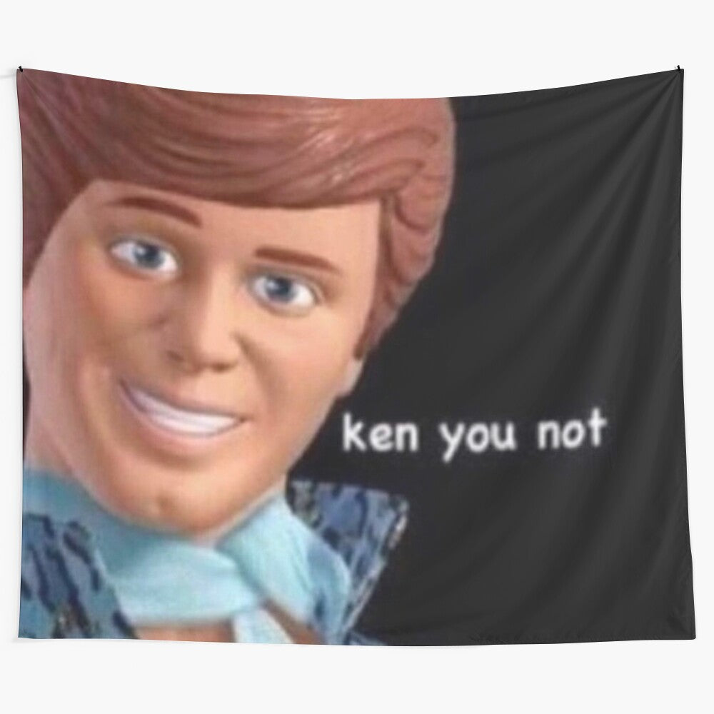 "Ken You Not" tapestry featuring a funny, quirky design for college dorm rooms and parties