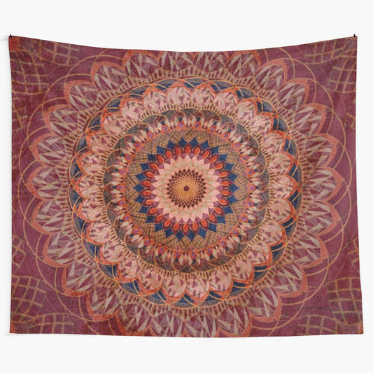 Colorful mandala gemstone tapestry for modern home decor