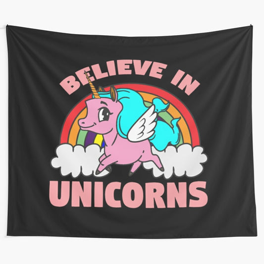 Magical unicorn tapestry featuring a whimsical fantasy creature