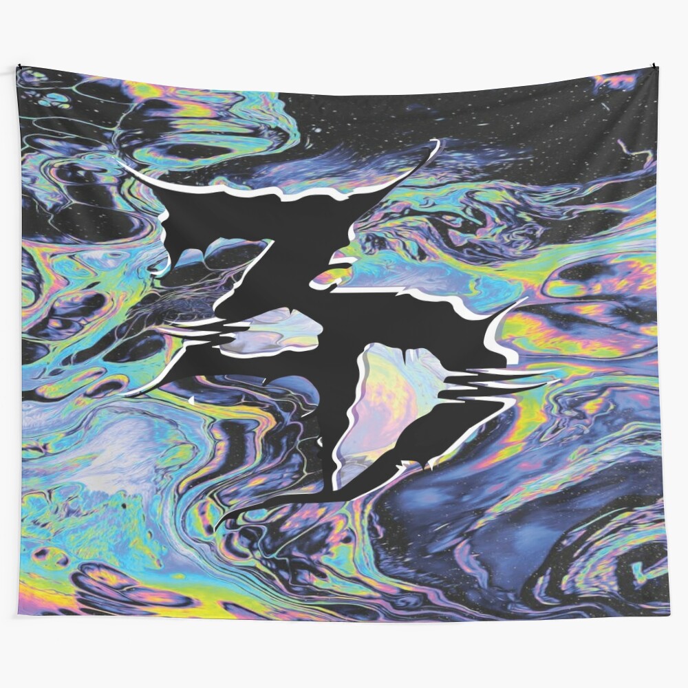 Zeds Dead inspired psychedelic tapestry with trippy, colorful design