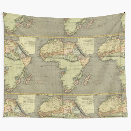 Vintage-inspired old world map tapestry wall hanging