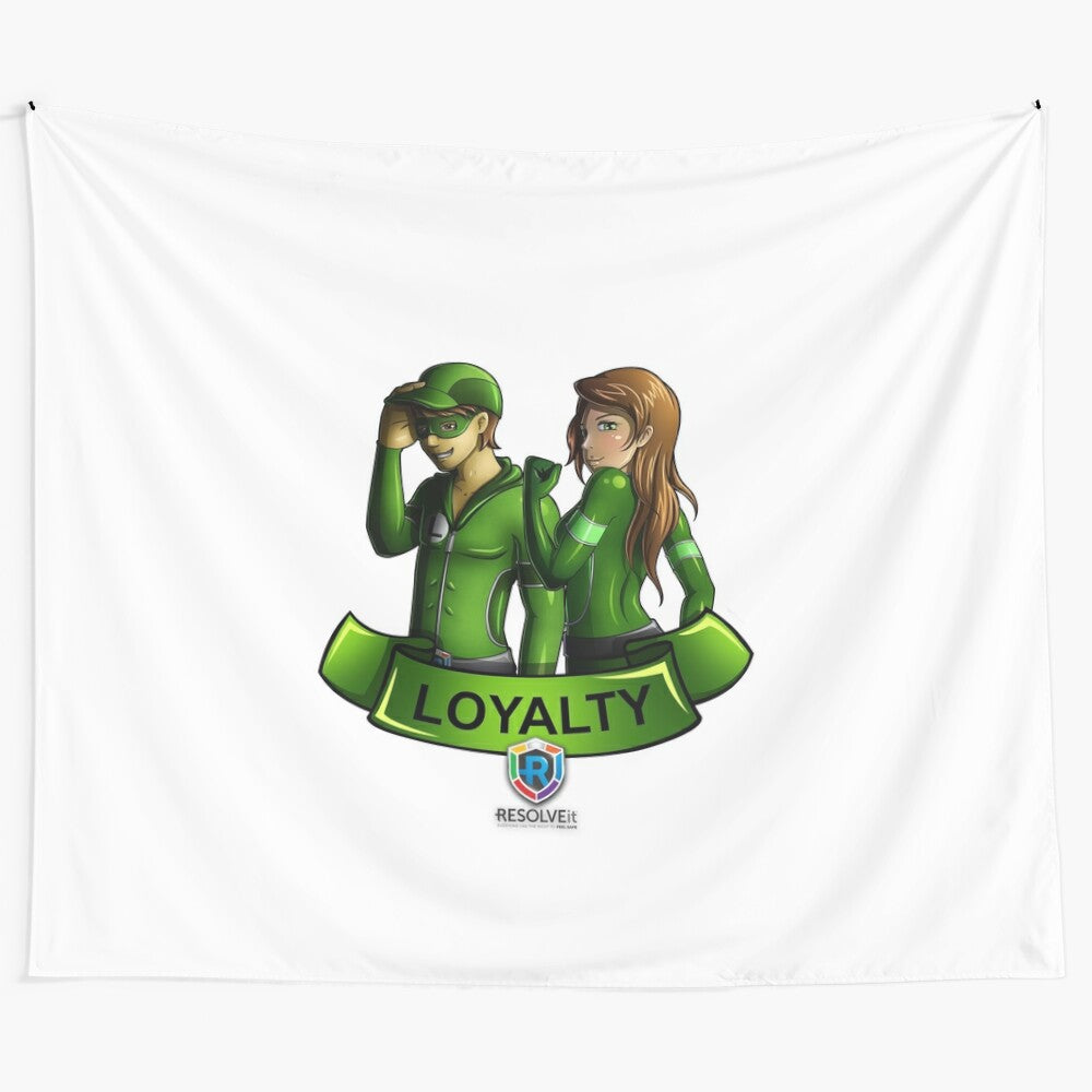 RESOLVEit superhero academy loyalty-themed tapestry