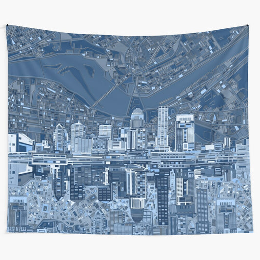 Louisville Kentucky Skyline Abstract Cityscape Tapestry