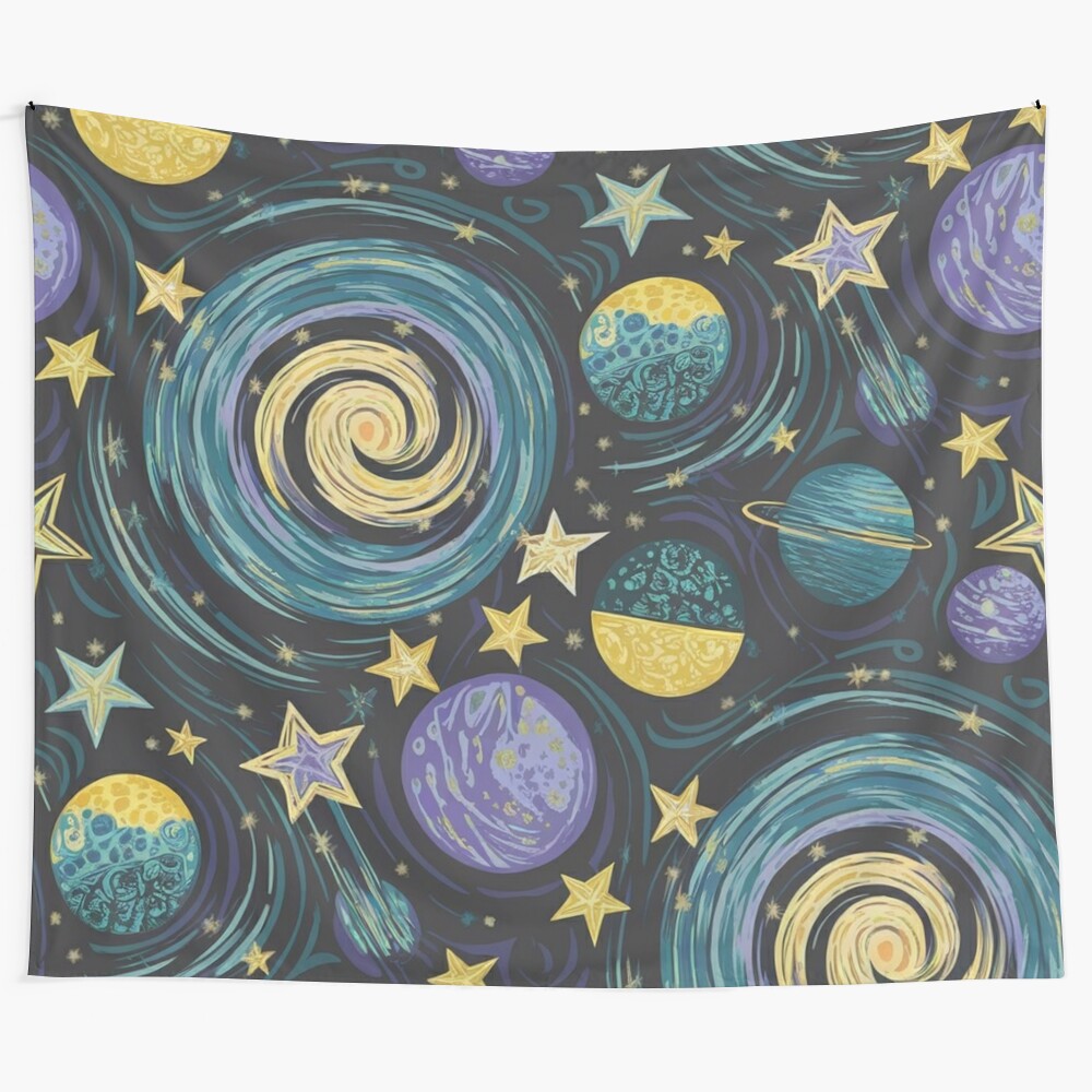 Breathtaking galaxy pattern tapestry wall art