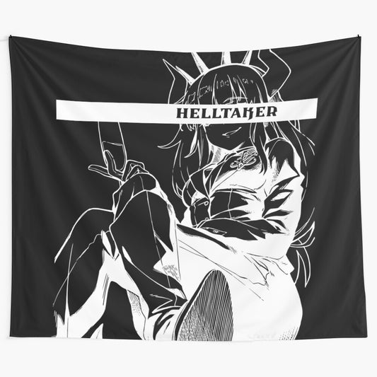 Lucifer Helltaker inspired tapestry featuring the game's iconic demon girls