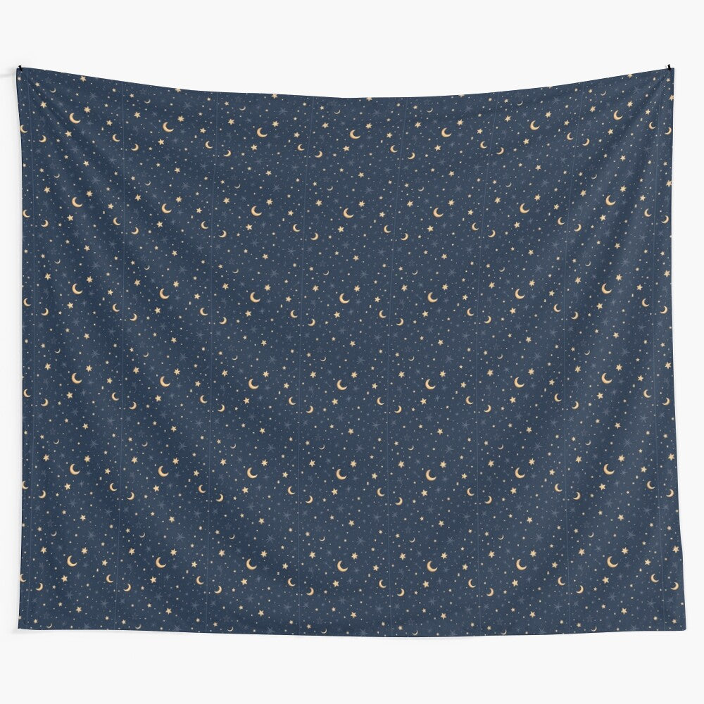 Cosmic stars and moons celestial tapestry wall art