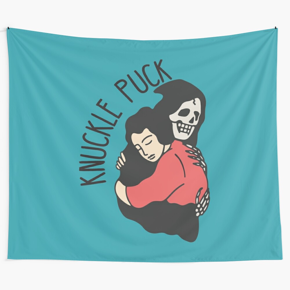 Knuckle Puck inspired pop punk music tapestry with floral design