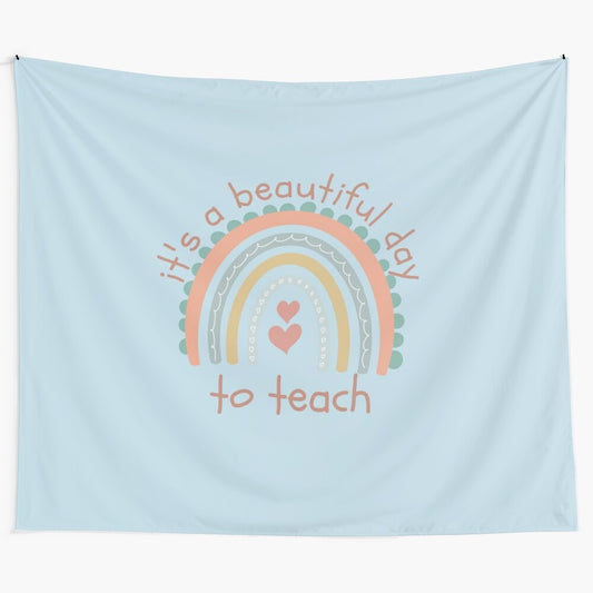 Colorful rainbow tapestry for educational settings