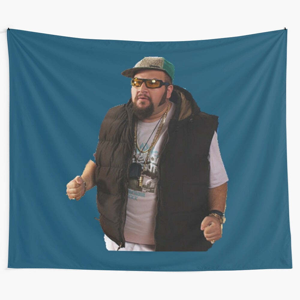 Gustavo Rocque from the Nickelodeon show Big Time Rush featured on a colorful tapestry