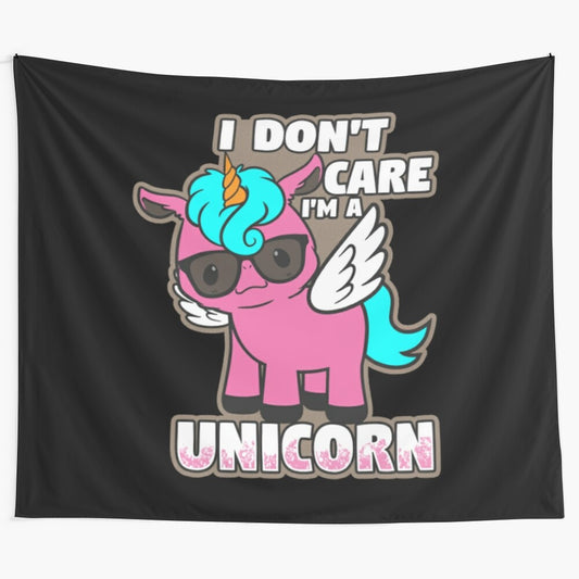 Stunning unicorn tapestry featuring a magical creature against a vibrant background