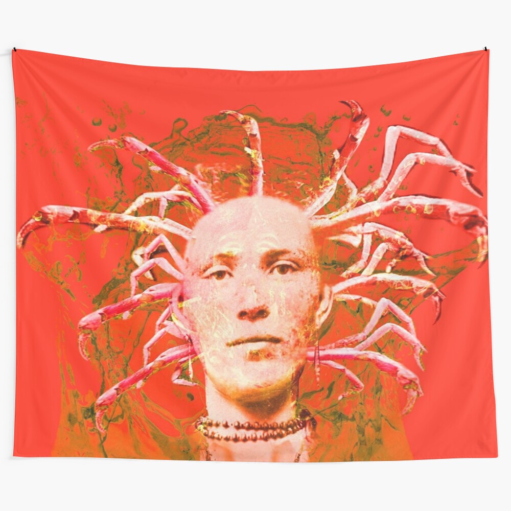 Stunning red scorpion fantasy tapestry wall art