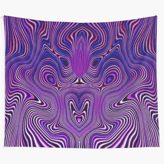 Vibrant psychedelic tapestry with surreal, abstract patterns