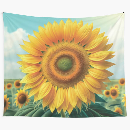 Sunflower Tapestry Wall Hanging with Botanical Artwork