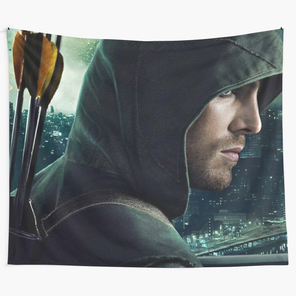 Oliver Queen as the Green Arrow superhero from DC Comics