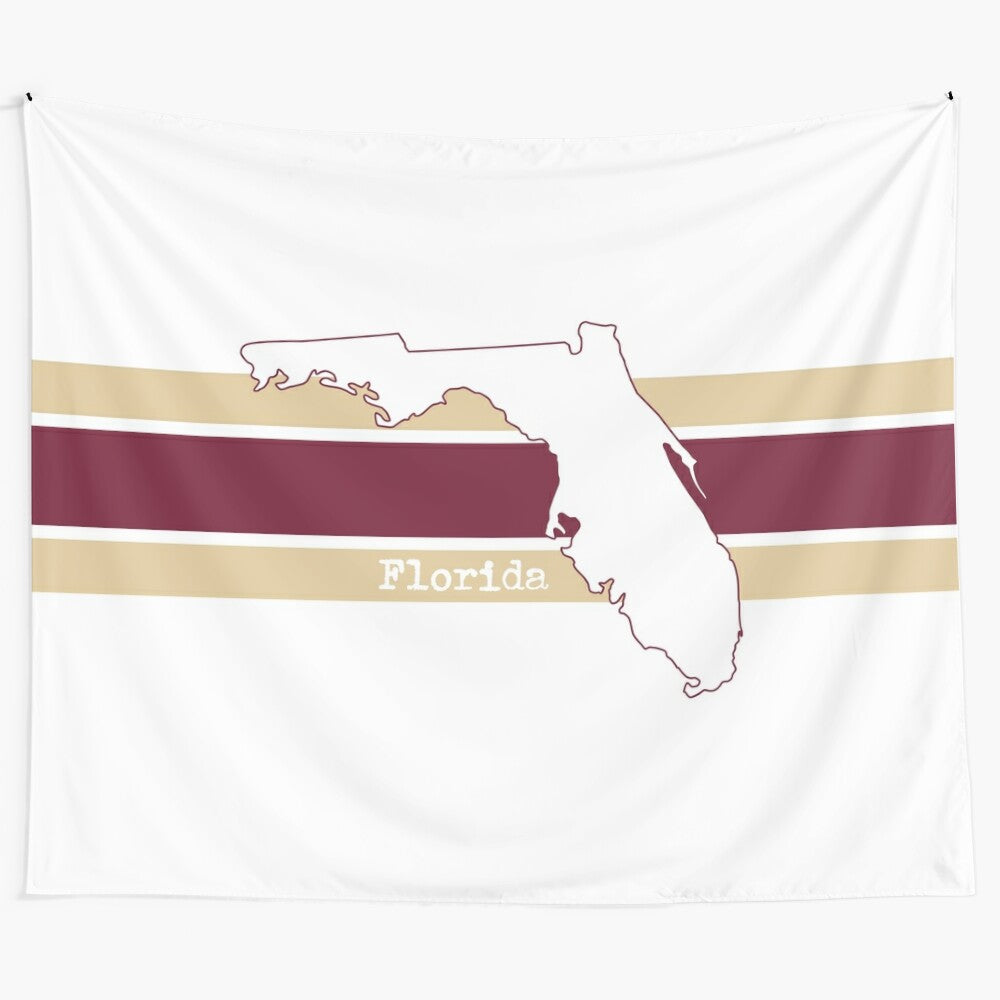 Tallahassee inspired maroon and gold tapestry